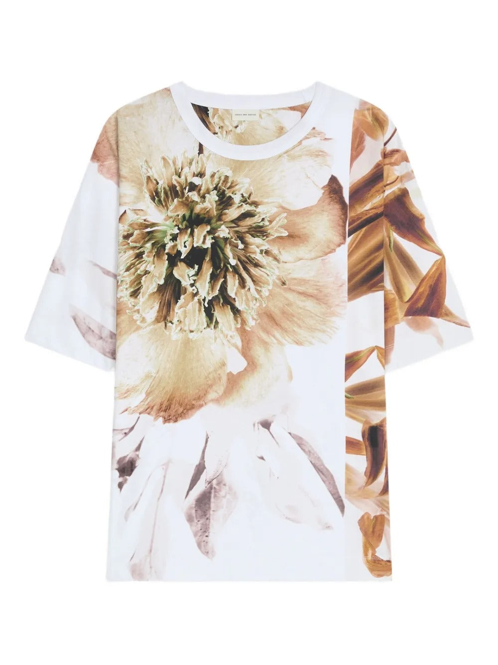 Dries Van Noten Men Hein Peony Print Cotton T-Shirt