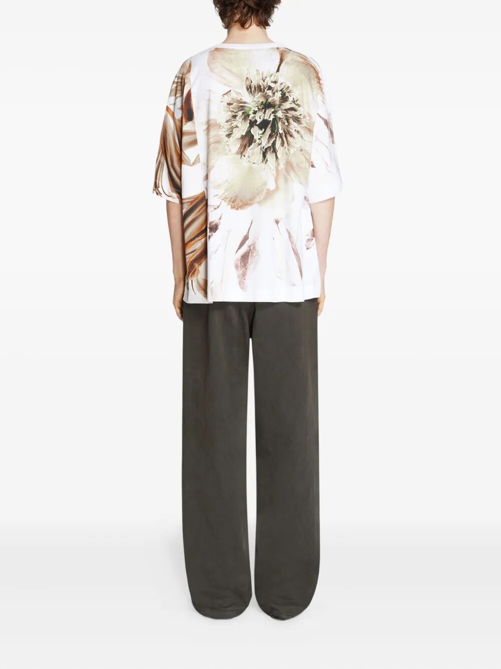 Dries Van Noten Men Hein Peony Print Cotton T-Shirt