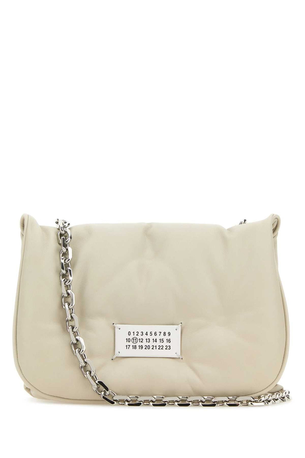 Maison Margiela Women Chalk Nappa Leather Small Glam Slam Flap Crossbody Bag