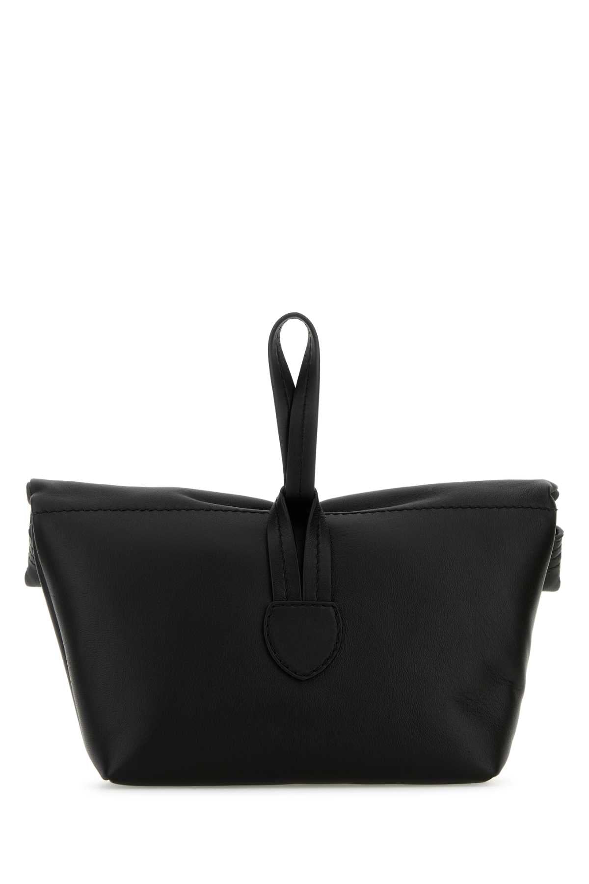 Maison Margiela Unisex Black Leather Paper Bag Clutch