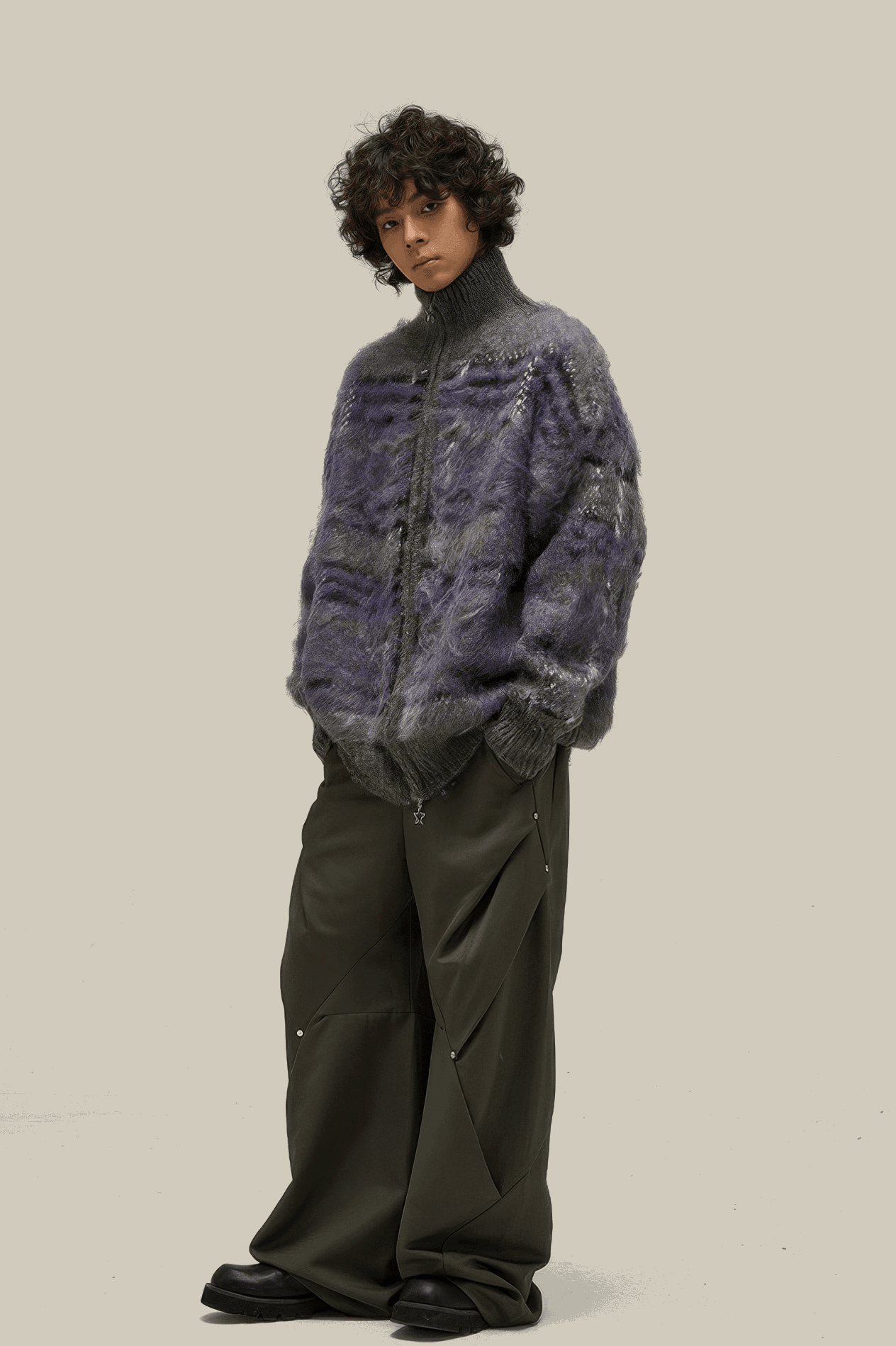 Winter Vintage American Knit Cardigan for Men – Loose & Relaxed