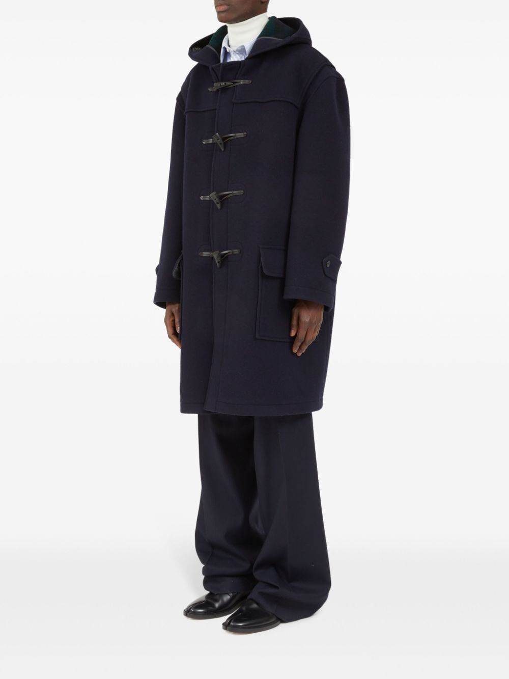 Maison Margiela Men Cappotto Con Alamari E Cappuccio