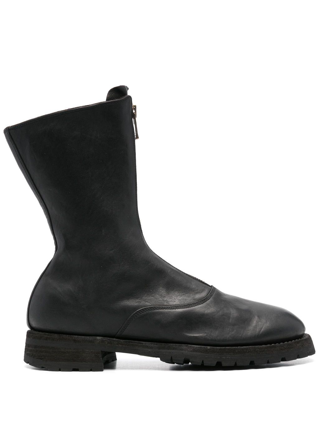 Guidi Men Front Zip Army Boots