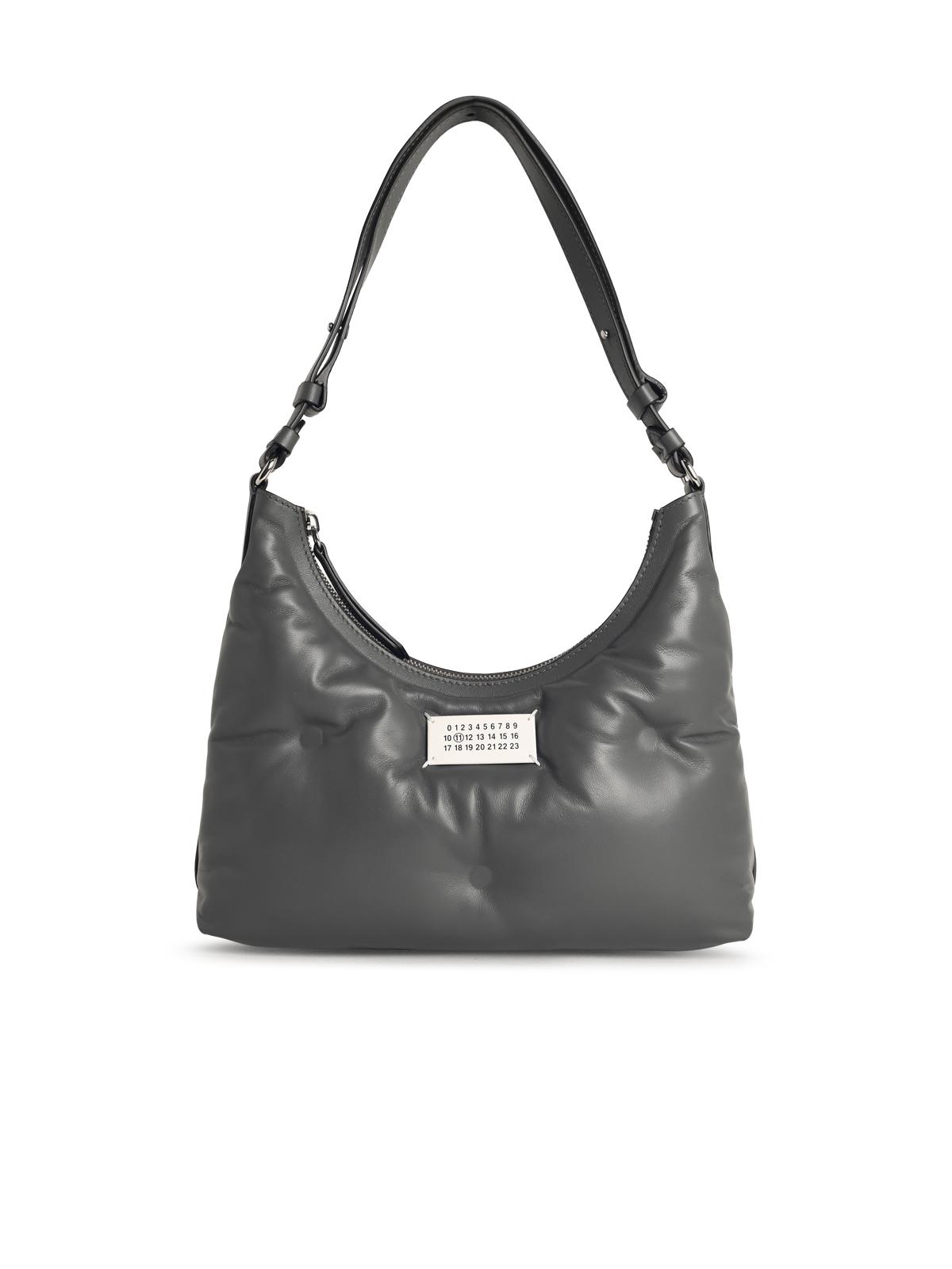 Maison Margiela 'Hobo Glam Slam' Small Bag In Pebble Grey Leather Women