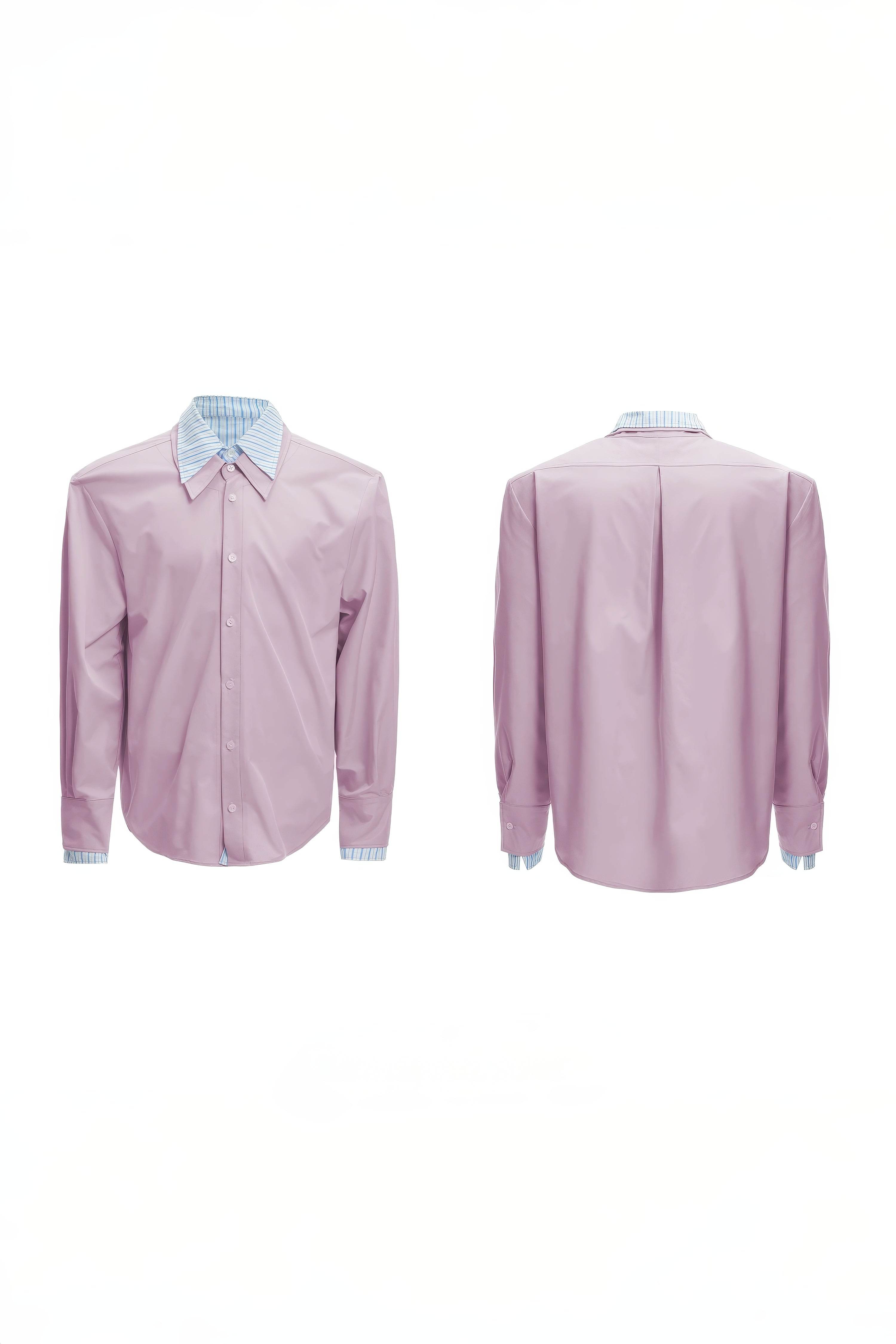 Deconstructed Stripe Shirt - Colorblock Layered Designer Top