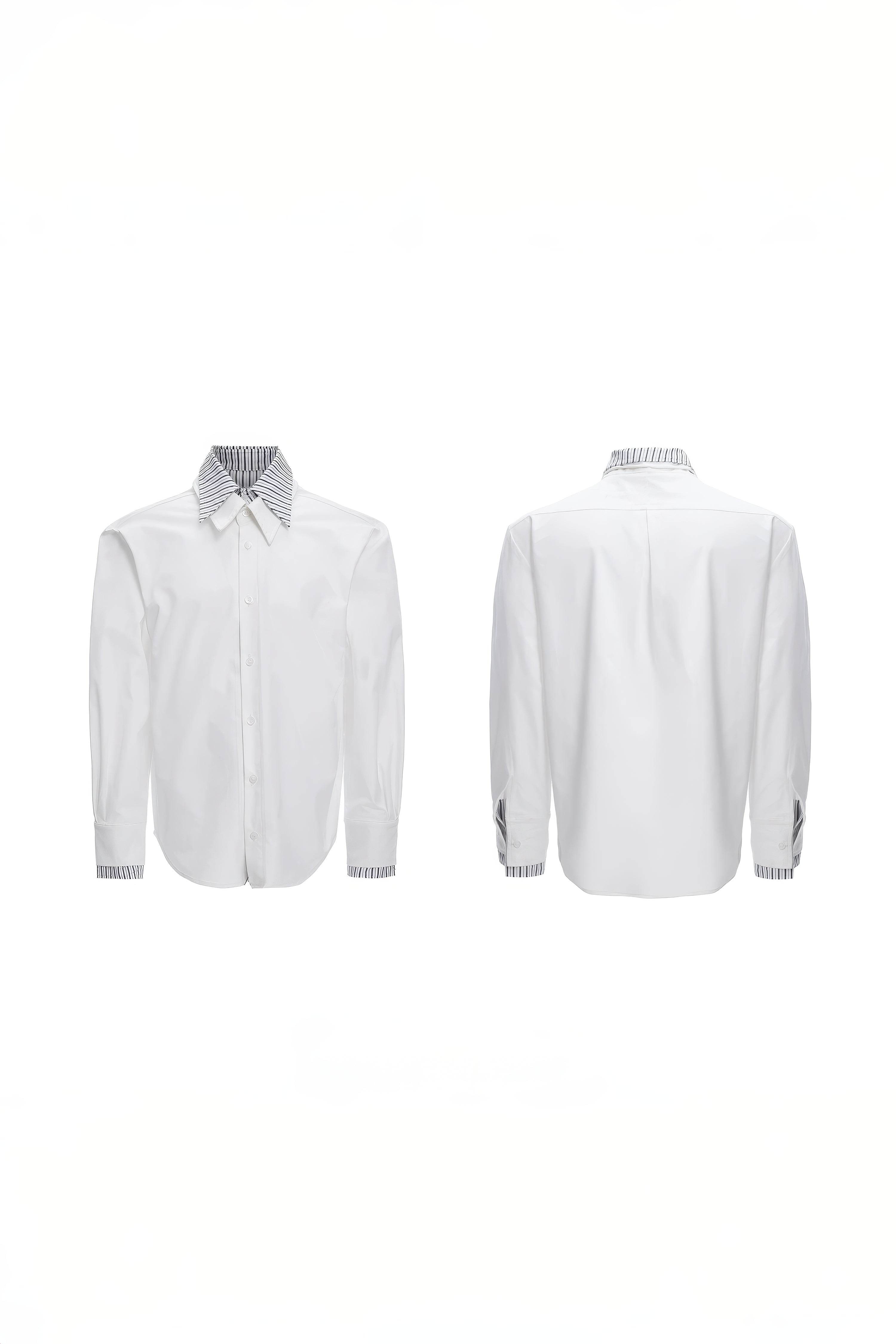 Deconstructed Stripe Shirt - Colorblock Layered Designer Top