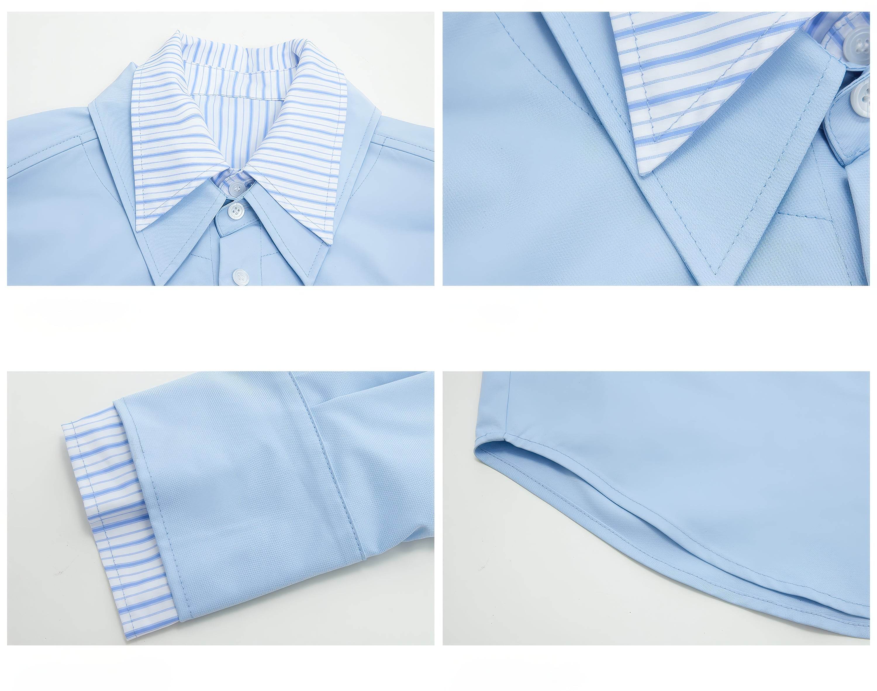 Deconstructed Stripe Shirt - Colorblock Layered Designer Top