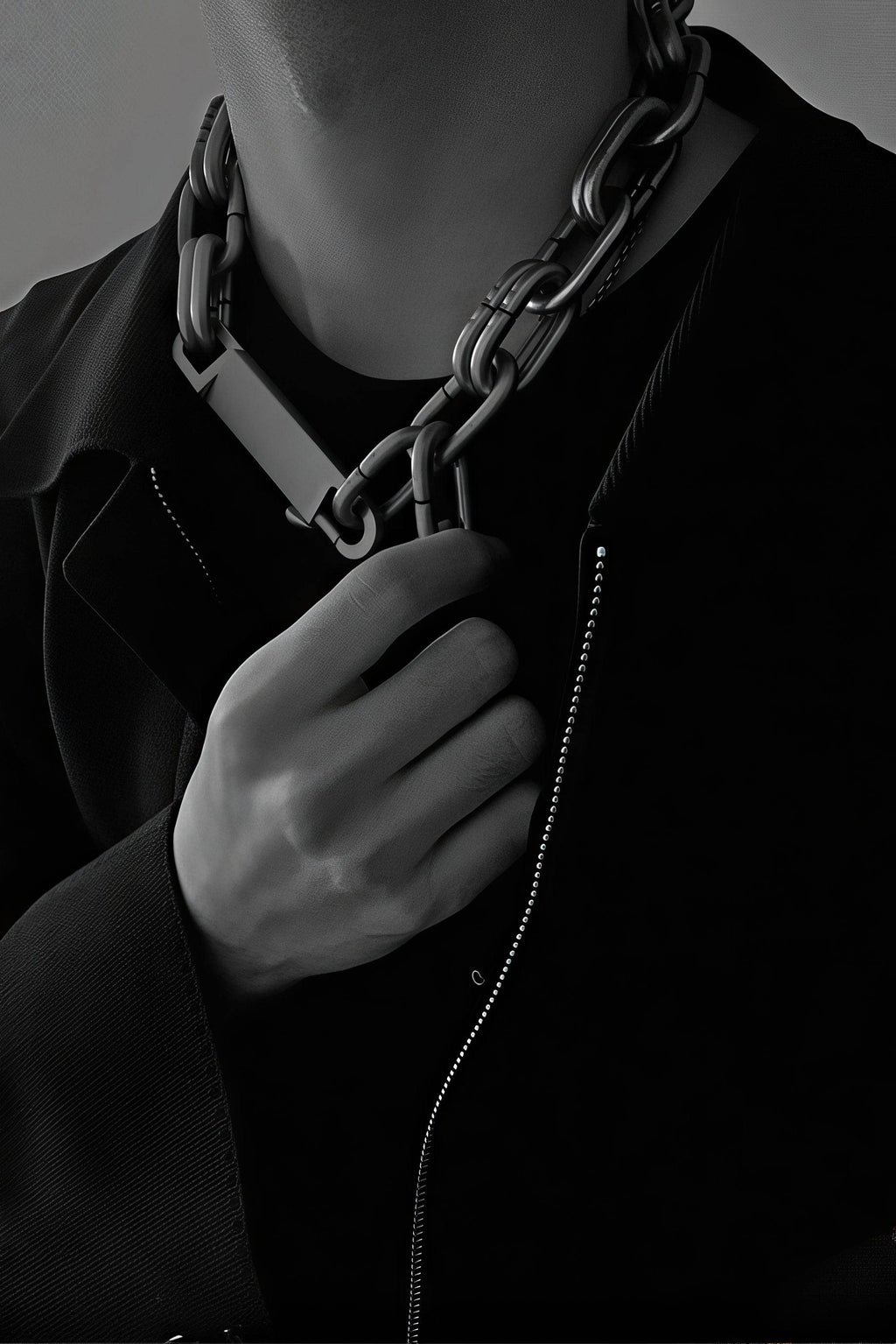 Chunky Metal Chain Necklace - Industrial Unisex Statement Piece