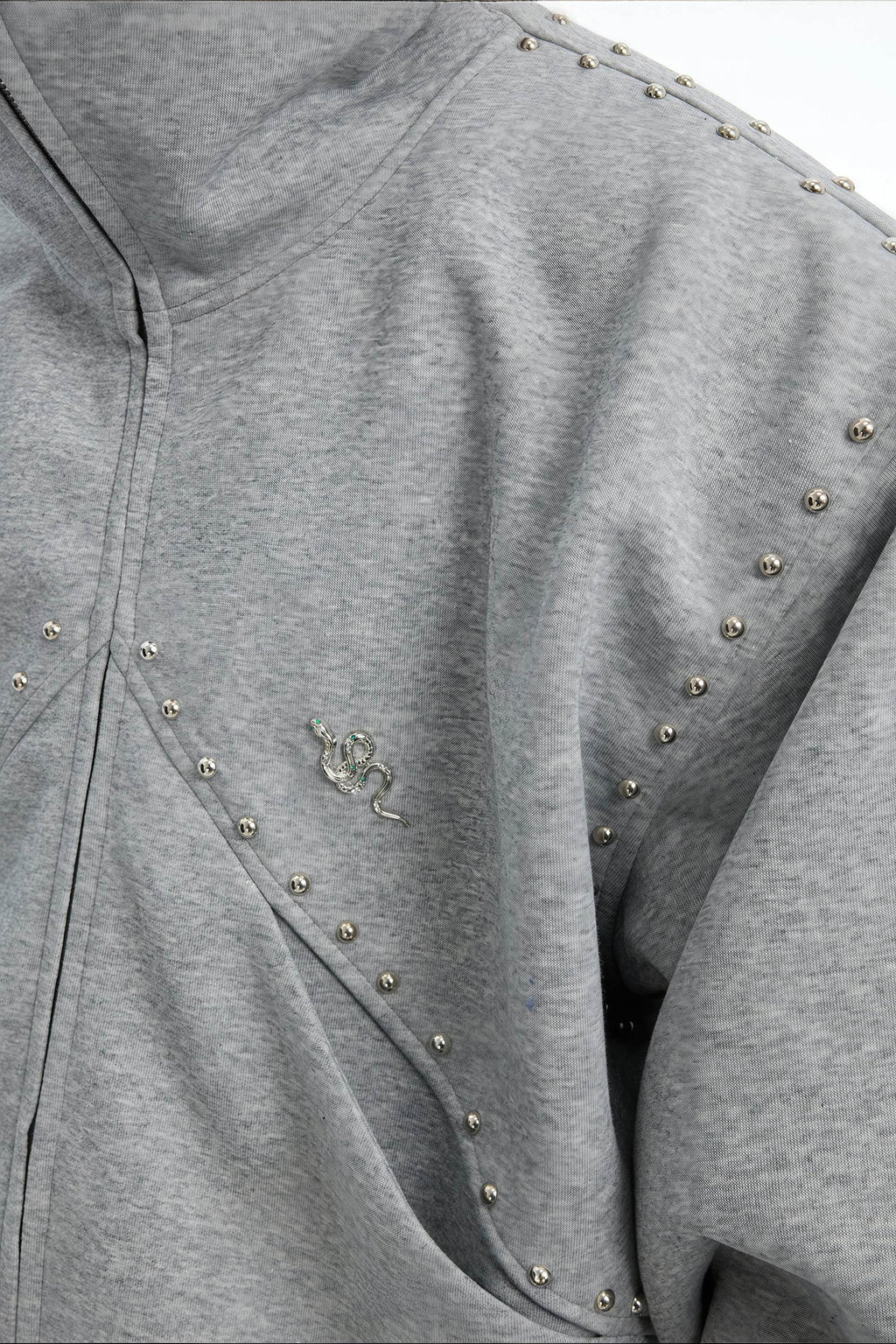 Doberman Dog Hooded Jacket with Rivet Accents