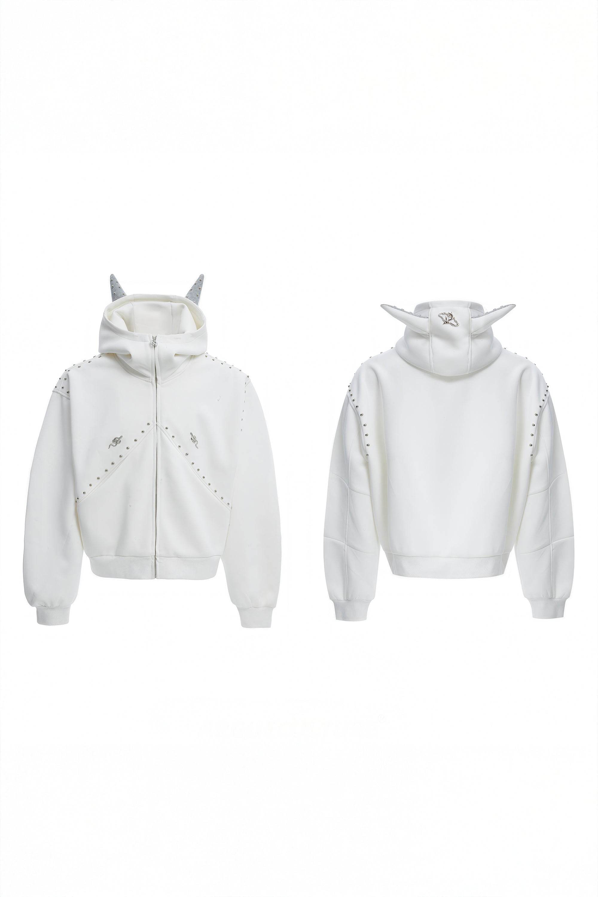 Doberman Dog Hooded Jacket with Rivet Accents