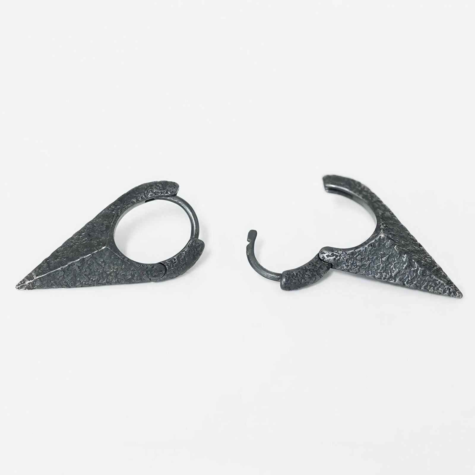 Neutral Black Rock Texture Geometric Ear Stud Earrings