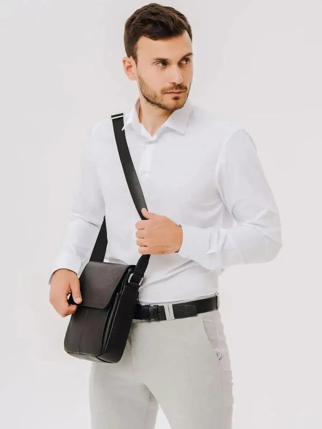 Men’s Leather Sling Bag – Professional Commute